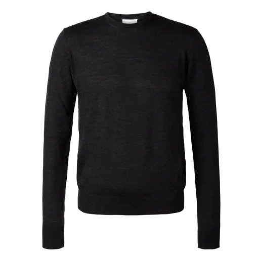 Viola Milano - Crew-Neck Merino Jumper - Dark Grey - Handmade in Italy - Luxury Exclusive Collection - Avvenice^ Knitwears