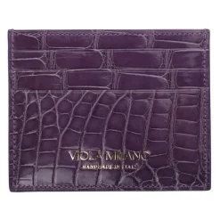 Viola Milano - Crocodile Credit Card Holder - Purple - Handmade in Italy - Luxury Exclusive Collection - Avvenice^ Wallets