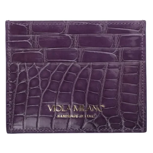 Viola Milano - Crocodile Credit Card Holder - Purple - Handmade in Italy - Luxury Exclusive Collection - Avvenice^ Wallets
