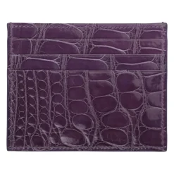Viola Milano - Crocodile Credit Card Holder - Purple - Handmade in Italy - Luxury Exclusive Collection - Avvenice^ Wallets