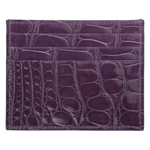 Viola Milano - Crocodile Credit Card Holder - Purple - Handmade in Italy - Luxury Exclusive Collection - Avvenice^ Wallets