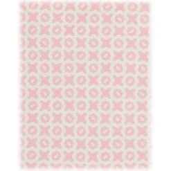 Viola Milano - Cross Pattern Handprinted Selftipped Silk Tie - Pink/White - Handmade in Italy - Luxury Exclusive Collection - Avvenice