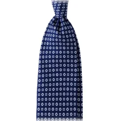 Viola Milano - Cube Pattern Selftipped Silk Tie - Navy - Made in Italy - Luxury Exclusive Collection - Avvenice^ Ties & Bow Ties