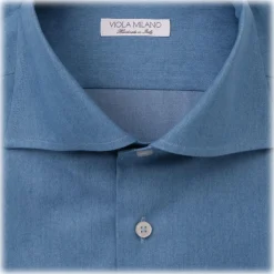 Viola Milano - Denim Shirt - Denim - Handmade in Italy - Luxury Exclusive Collection - Avvenice