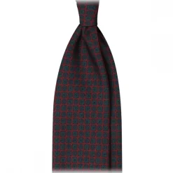 Viola Milano - Diamond Floral Handprinted Ancient Madder Silk Tie - Wine - Made in Italy - Luxury Exclusive Collection - Avvenice^ Ties & Bow Ties