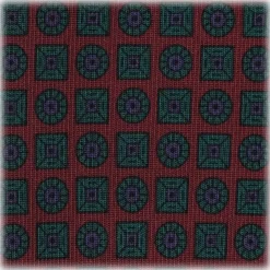 Viola Milano - Diamond Floral Handprinted Ancient Madder Silk Tie - Wine - Made in Italy - Luxury Exclusive Collection - Avvenice^ Ties & Bow Ties