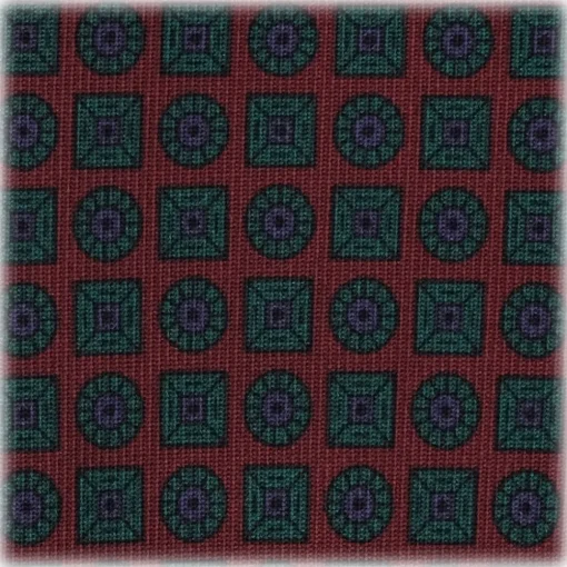 Viola Milano - Diamond Floral Handprinted Ancient Madder Silk Tie - Wine - Made in Italy - Luxury Exclusive Collection - Avvenice^ Ties & Bow Ties