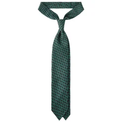 Viola Milano - Diamond Floral Selftipped Italian Silk Tie - Green - Made in Italy - Luxury Exclusive Collection - Avvenice