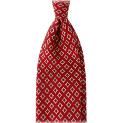 Viola Milano - Diamond Pattern 3-Fold Selftipped Silk Tie - Red Mix - Handmade in Italy - Luxury Exclusive Collection - Avvenice^ Ties & Bow Ties