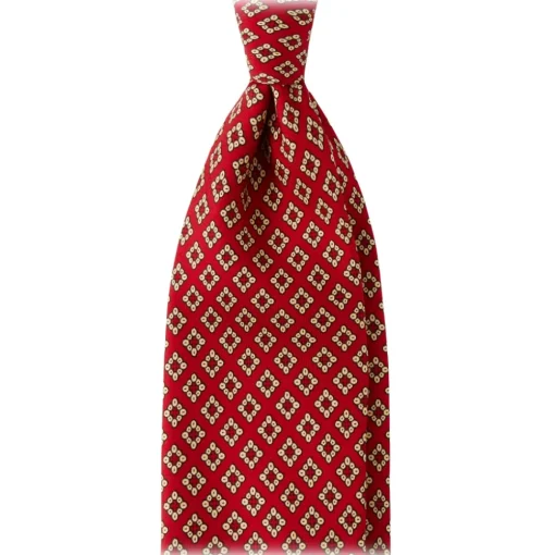 Viola Milano - Diamond Pattern 3-Fold Selftipped Silk Tie - Red Mix - Handmade in Italy - Luxury Exclusive Collection - Avvenice^ Ties & Bow Ties