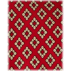 Viola Milano - Diamond Pattern 3-Fold Selftipped Silk Tie - Red Mix - Handmade in Italy - Luxury Exclusive Collection - Avvenice^ Ties & Bow Ties