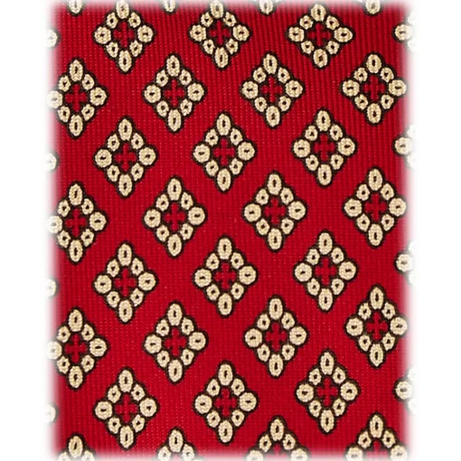Viola Milano - Diamond Pattern 3-Fold Selftipped Silk Tie - Red Mix - Handmade in Italy - Luxury Exclusive Collection - Avvenice^ Ties & Bow Ties