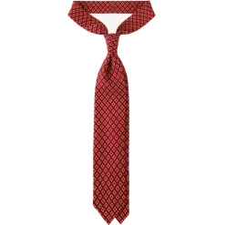 Viola Milano - Diamond Pattern 3-Fold Selftipped Silk Tie - Red Mix - Handmade in Italy - Luxury Exclusive Collection - Avvenice^ Ties & Bow Ties