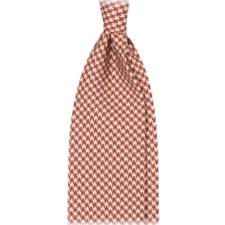 Viola Milano - Dogtooth Selftipped Italian Silk Tie - Cola - Made in Italy - Luxury Exclusive Collection - Avvenice^ Ties & Bow Ties