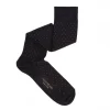 Viola Milano - Dot Over-the-Calf Cotton and Silk Socks - Grey Mix - Handmade in Italy - Luxury Exclusive Collection - Avvenice^ Accessories