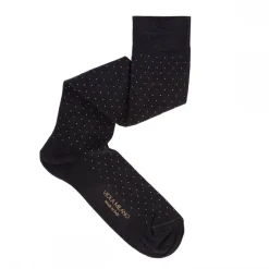 Viola Milano - Dot Over-the-Calf Cotton and Silk Socks - Grey Mix - Handmade in Italy - Luxury Exclusive Collection - Avvenice^ Accessories