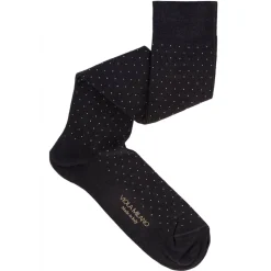 Viola Milano - Dot Over-The-Calf Cotton/Silk Socks - Grey Mix - Handmade in Italy - Luxury Exclusive Collection - Avvenice^ Accessories