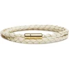 Viola Milano - Double Braided Italian Leather Bracelet Gold Clasp - Off White - Handmade in Italy - Luxury Exclusive Collection - Avvenice^ Bracelets