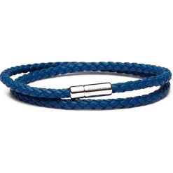 Viola Milano - Double Braided Italian Leather Bracelet - Blue - Handmade in Italy - Luxury Exclusive Collection - Avvenice^ Bracelets