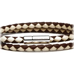 Viola Milano - Double Braided Two-Tone Italian Leather Bracelet - Brown Sand - Handmade in Italy - Luxury Exclusive Collection - Avvenice^ Bracelets