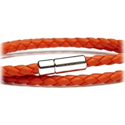 Viola Milano - Double Braided Italian Leather Bracelet - Orange - Handmade in Italy - Luxury Exclusive Collection - Avvenice^ Bracelets