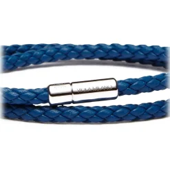 Viola Milano - Double Braided Italian Leather Bracelet - Blue - Handmade in Italy - Luxury Exclusive Collection - Avvenice^ Bracelets
