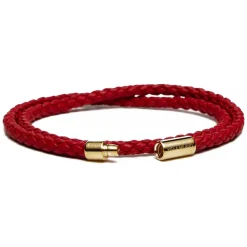 Viola Milano - Double Braided Italian Leather Bracelet - Red - Handmade in Italy - Luxury Exclusive Collection - Avvenice^ Bracelets