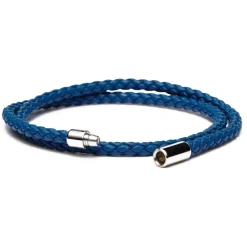 Viola Milano - Double Braided Italian Leather Bracelet - Blue - Handmade in Italy - Luxury Exclusive Collection - Avvenice^ Bracelets