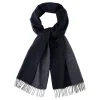 Viola Milano - Double Face Zibellino Cashmere Scarf - Navy and Grey - Handmade in Italy - Luxury Exclusive Collection - Avvenice^ Scarves
