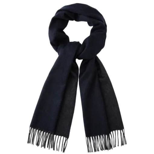 Viola Milano - Double Face Zibellino Cashmere Scarf - Navy and Grey - Handmade in Italy - Luxury Exclusive Collection - Avvenice^ Scarves