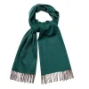 Viola Milano - Double Face Zibellino Cashmere Scarf - Green and Taupe - Handmade in Italy - Luxury Exclusive Collection - Avvenice^ Scarves