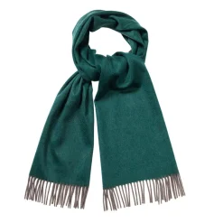 Viola Milano - Double Face Zibellino Cashmere Scarf - Green and Taupe - Handmade in Italy - Luxury Exclusive Collection - Avvenice^ Scarves