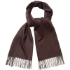 Viola Milano - Double Face 100% Zibellino Cashmere Scarf - Brown/Taupe - Handmade in Italy - Luxury Exclusive Collection - Avvenice^ Scarves