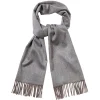 Viola Milano - Double Face 100% Zibellino Cashmere Scarf - Grey/Taupe - Handmade in Italy - Luxury Exclusive Collection - Avvenice^ Scarves