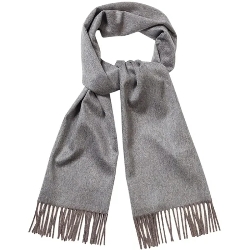 Viola Milano - Double Face 100% Zibellino Cashmere Scarf - Grey/Taupe - Handmade in Italy - Luxury Exclusive Collection - Avvenice^ Scarves