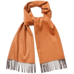 Viola Milano - Double Face 100% Zibellino Cashmere Scarf - Orange Mix - Handmade in Italy - Luxury Exclusive Collection - Avvenice^ Scarves