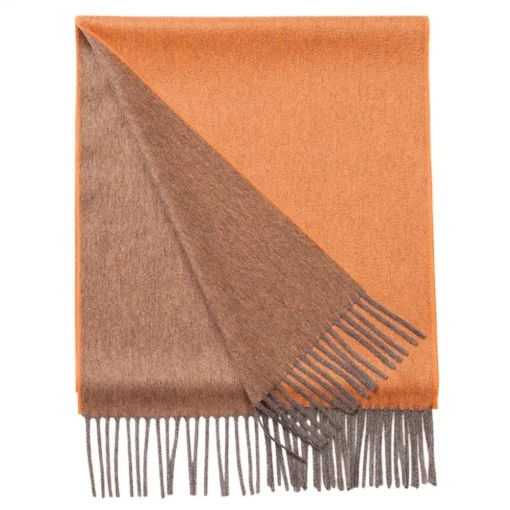 Viola Milano - Double Face Zibellino Cashmere Scarf - Orange Mix - Handmade in Italy - Luxury Exclusive Collection - Avvenice^ Scarves