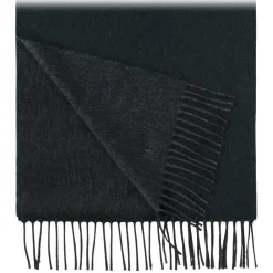 Viola Milano - Double Face 100% Zibellino Cashmere Scarf - Forest/Grey - Handmade in Italy - Luxury Exclusive Collection - Avvenice^ Scarves