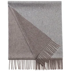 Viola Milano - Double Face 100% Zibellino Cashmere Scarf - Grey/Taupe - Handmade in Italy - Luxury Exclusive Collection - Avvenice^ Scarves