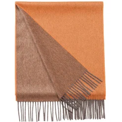 Viola Milano - Double Face 100% Zibellino Cashmere Scarf - Orange Mix - Handmade in Italy - Luxury Exclusive Collection - Avvenice^ Scarves