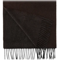 Viola Milano - Double Face 100% Zibellino Cashmere Scarf - Brown/Grey - Handmade in Italy - Luxury Exclusive Collection - Avvenice