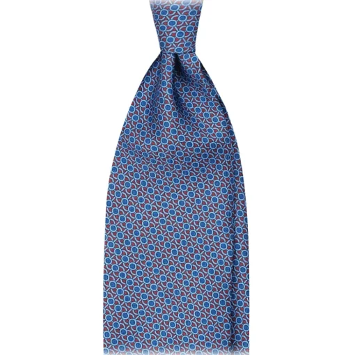 Viola Milano - Eye Chain Selftipped Italian Silk Tie - Brown Mix - Handmade in Italy - Luxury Exclusive Collection - Avvenice