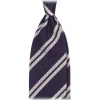 Viola Milano - Fina Stripe 3-Fold Grenadine Tie - Navy/White - Handmade in Italy - Luxury Exclusive Collection - Avvenice