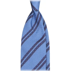 Viola Milano - Fina Stripe 3-Fold Grenadine Tie - Blue Mix - Handmade in Italy - Luxury Exclusive Collection - Avvenice^ Ties & Bow Ties