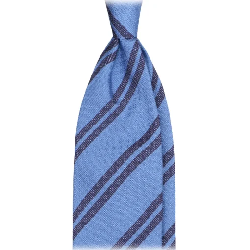 Viola Milano - Fina Stripe 3-Fold Grenadine Tie - Blue Mix - Handmade in Italy - Luxury Exclusive Collection - Avvenice^ Ties & Bow Ties