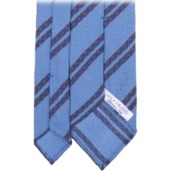 Viola Milano - Fina Stripe 3-Fold Grenadine Tie - Blue Mix - Handmade in Italy - Luxury Exclusive Collection - Avvenice^ Ties & Bow Ties