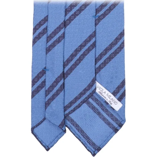 Viola Milano - Fina Stripe 3-Fold Grenadine Tie - Blue Mix - Handmade in Italy - Luxury Exclusive Collection - Avvenice^ Ties & Bow Ties