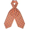Viola Milano - Floral Italian Silk Ascot Tie - Orange - Handmade in Italy - Luxury Exclusive Collection - Avvenice