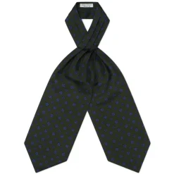 Viola Milano - Floral Italian Silk Ascot Tie - Forest - Handmade in Italy - Luxury Exclusive Collection - Avvenice^ Scarves