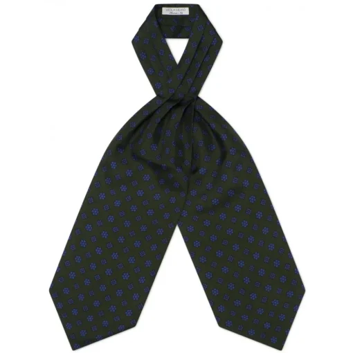 Viola Milano - Floral Italian Silk Ascot Tie - Forest - Handmade in Italy - Luxury Exclusive Collection - Avvenice^ Scarves